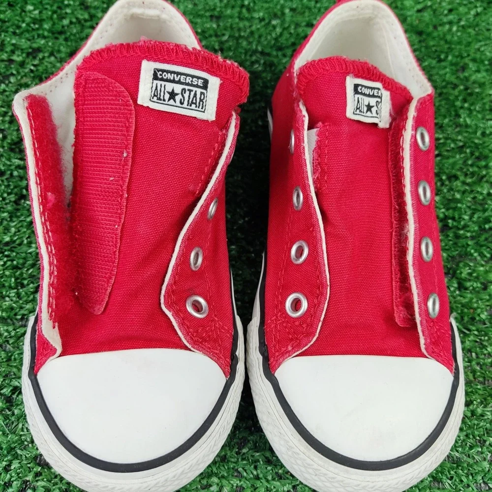 Converse Sneakers Kids 10 Red Chuck Taylor All Star Slip On Low Top 764029F